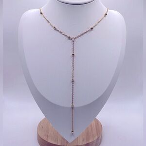 18K Gold Plated Bead Long Fringe Necklace